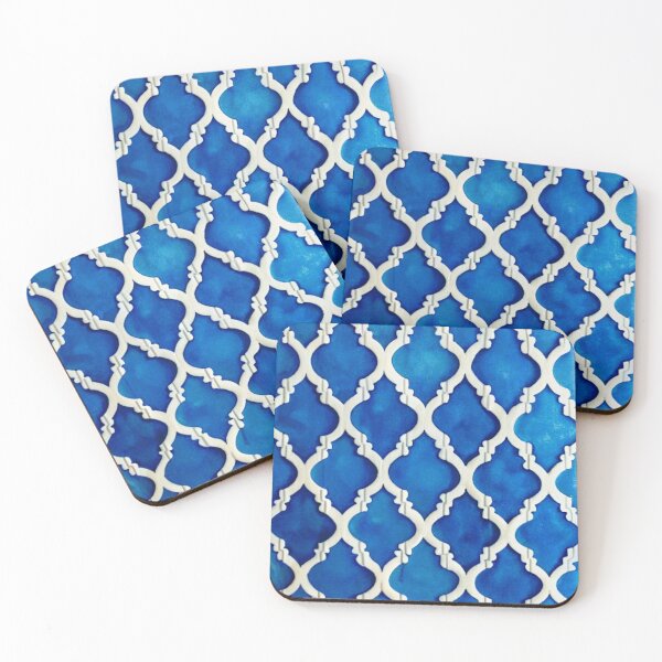 Item preview, Blue Moroccan Tile Pattern – Ceramic Boho Style Home Decor designed and sold by BestDetailer.