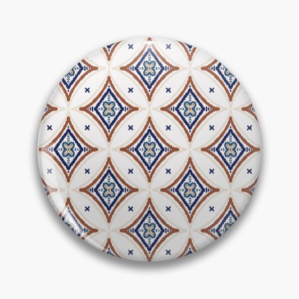 Item preview, Structured Heritage – Geometric Ikat in Earth & Indigo designed and sold by BeyondsDesign.