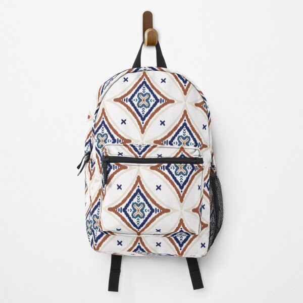 Item preview, Structured Heritage – Geometric Ikat in Earth & Indigo designed and sold by BeyondsDesign.