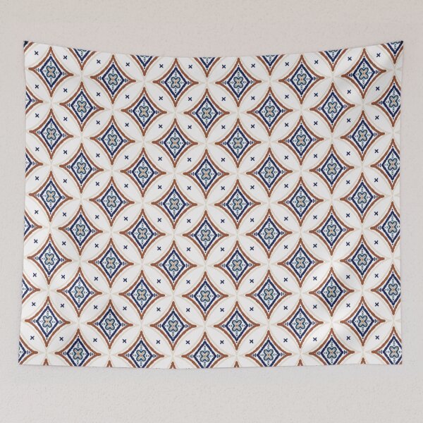 Item preview, Structured Heritage – Geometric Ikat in Earth & Indigo designed and sold by BeyondsDesign.