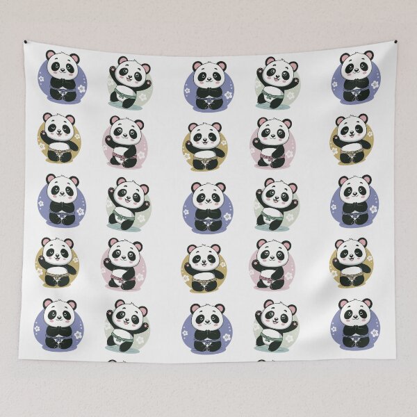 Item preview,  Adorable Panda Warriors, Sumo Kawaii designed and sold by emilianaka.
