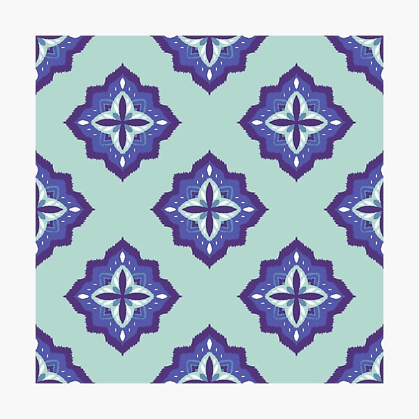 Artikelvorschau, Frozen Lotus – Sanftes Ikat-Muster in kühlen Tönen entworfen und verkauft von BeyondsDesign.