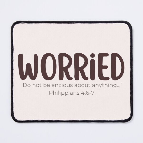 Item preview, "Worried But Guarded – Philippians 4:6-7 Christian Design" designed and sold by Illustrated Faith.