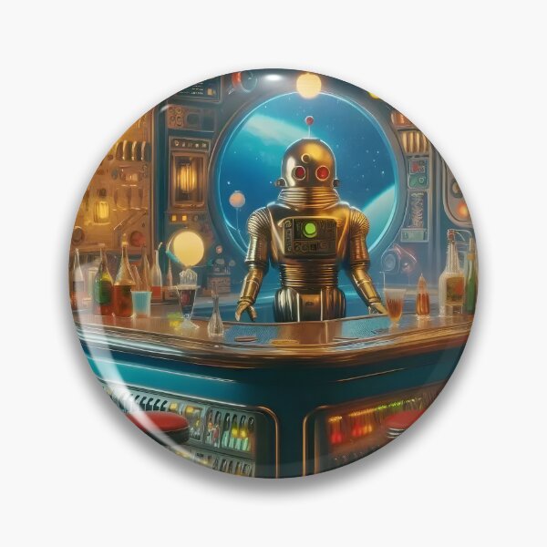 Item preview, Robot Bartender in Space Age Dive Bar designed and sold by Lee Hiller Designs.