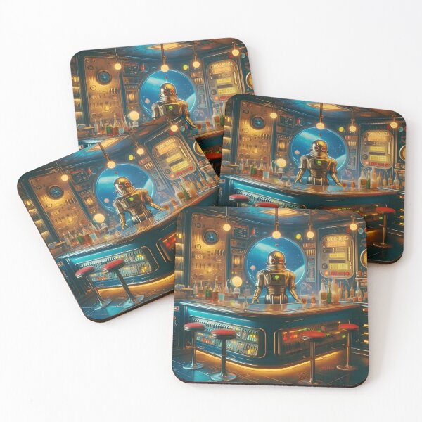 Item preview, Robot Bartender in Space Age Dive Bar designed and sold by Lee Hiller Designs.