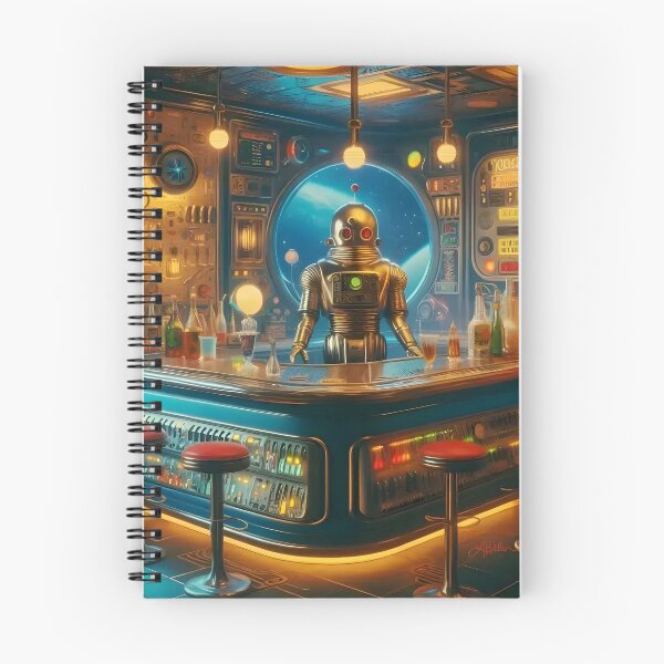 Item preview, Robot Bartender in Space Age Dive Bar designed and sold by Lee Hiller Designs.