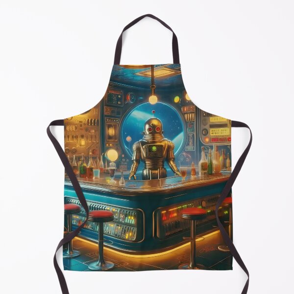 Item preview, Robot Bartender in Space Age Dive Bar designed and sold by Lee Hiller Designs.