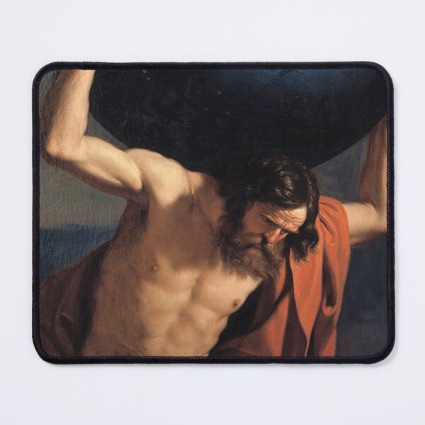 Item preview, Atlas holding up the celestial globe - Guercino (1646) designed and sold by Vintage Designs +.