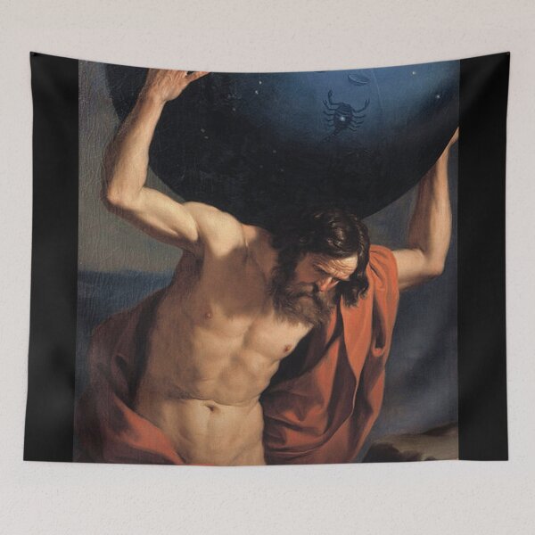 Item preview, Atlas holding up the celestial globe - Guercino (1646) designed and sold by Vintage Designs +.