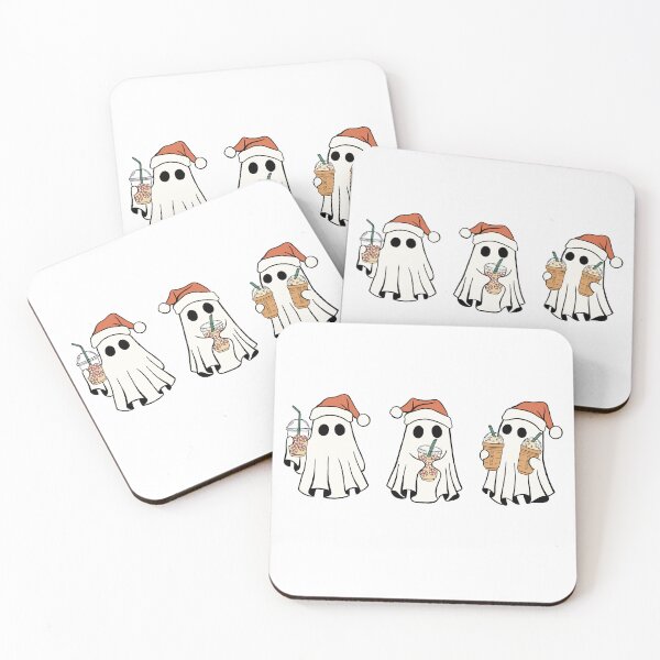 Item preview, Christmas Ghosts With Iced Coffee designed and sold by DeafPigeonDesigns.