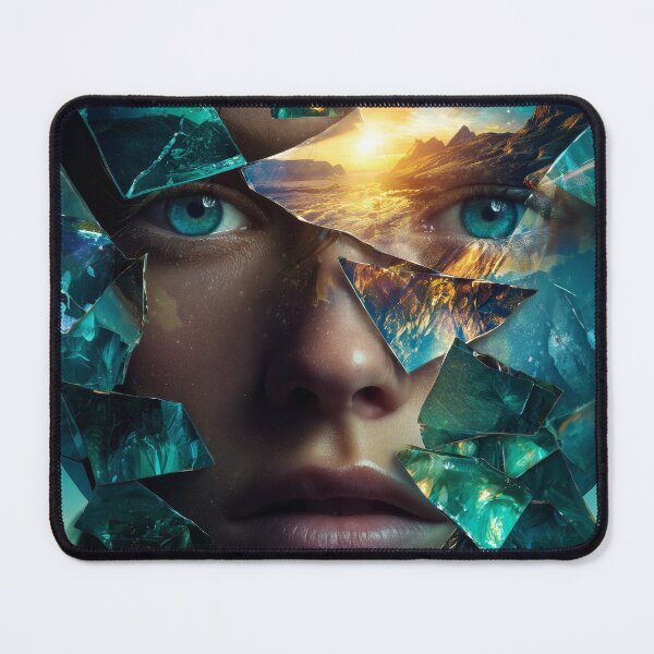 Item preview, Shattered Horizon Face Digital Art Print designed and sold by VisionaryVeils.