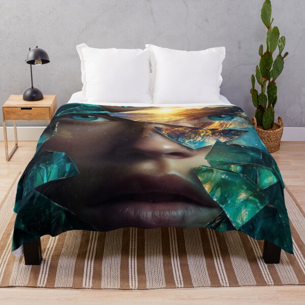 Item preview, Shattered Horizon Face Digital Art Print designed and sold by VisionaryVeils.