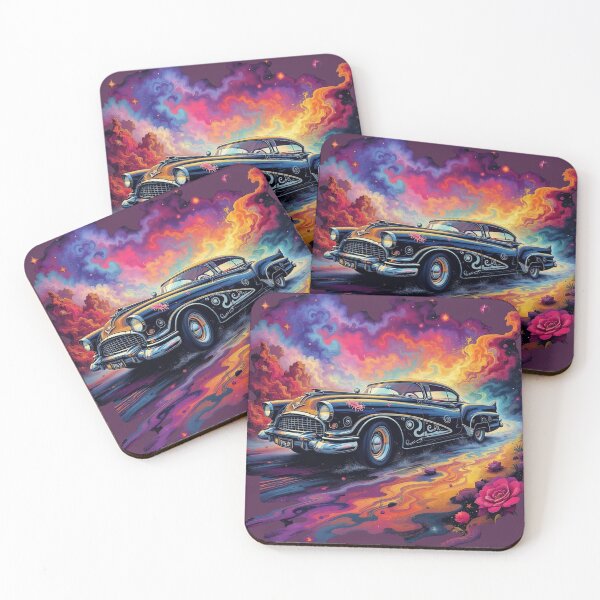 Item preview, Psychedelic Classic Car Art Print | Vibrant Retro Automobile Design designed and sold by TheGaliyaStudio.