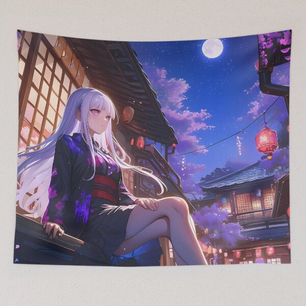 Item preview, Anime Kyoko Kirigiri Danganronpa Game Yukata Wisteria Moonlit Elegance designed and sold by earlobejerk.