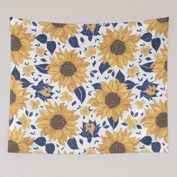Item preview, Aesthetic Watercolor Pattern Sunflowers And Leaf designed and sold by AestHenni17.