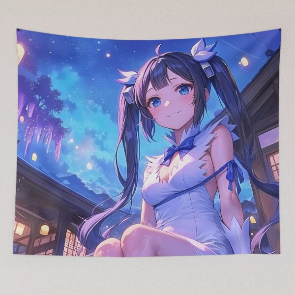 Item preview, Girl Hestia DanMachi Anime Moonlight Wisteria Boardwalk Night Reflection designed and sold by earlobejerk.