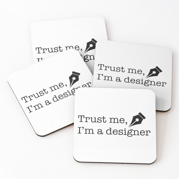 Item preview, Minimalist black and white design featuring the phrase “Trust me, I’m a designer”  designed and sold by kitosonito.