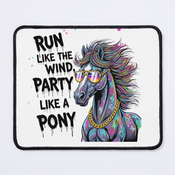 Item preview, Graffiti Wild Horse with Neon Flowing Mane – Urban Street Art Style, Playful Bold Illustration designed and sold by kubix81.