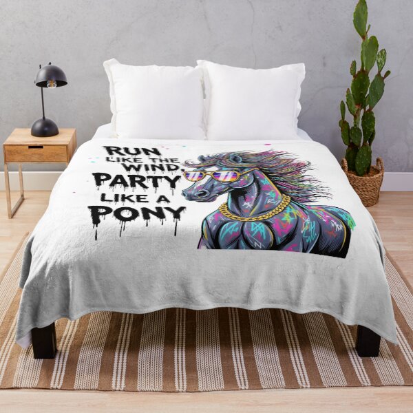 Item preview, Graffiti Wild Horse with Neon Flowing Mane – Urban Street Art Style, Playful Bold Illustration designed and sold by kubix81.