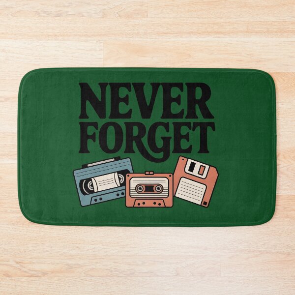 Artikelvorschau, Niemals vergessen – Retro-Tech-Nostalgie-T-Shirt (VHS-Kassetten-Disketten-Design) entworfen und verkauft von Splotchly.