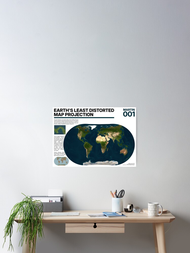 Thumbnail 2 of 3, Poster, Earth's Least Distorted Map Projection designed and sold by mwlon.