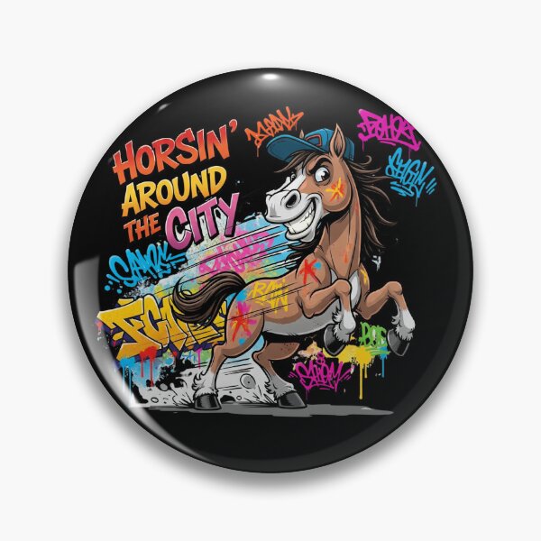 Item preview, Graffiti Cartoon Horse with Backwards Cap – Playful Urban Street Art, Bold Colorful Design designed and sold by kubix81.