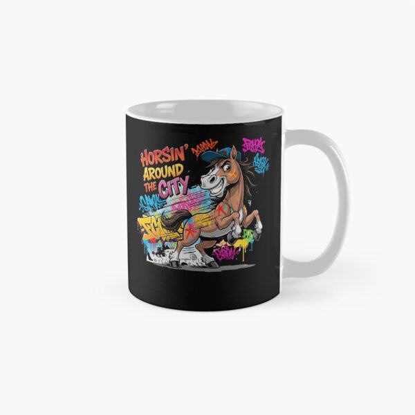 Item preview, Graffiti Cartoon Horse with Backwards Cap – Playful Urban Street Art, Bold Colorful Design designed and sold by kubix81.