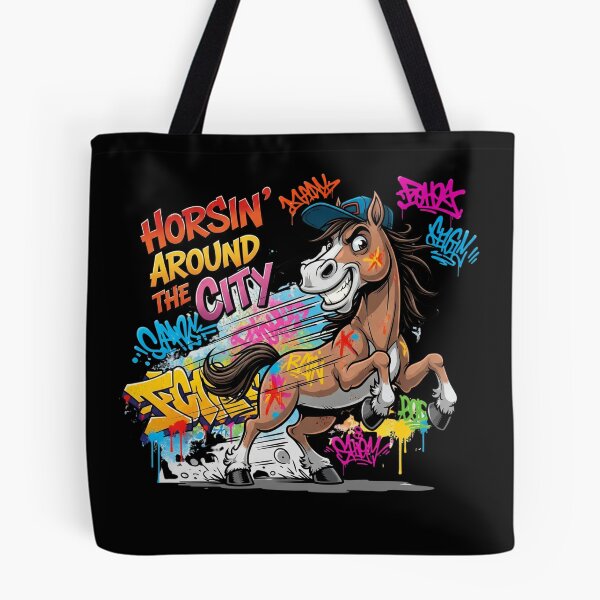 Item preview, Graffiti Cartoon Horse with Backwards Cap – Playful Urban Street Art, Bold Colorful Design designed and sold by kubix81.