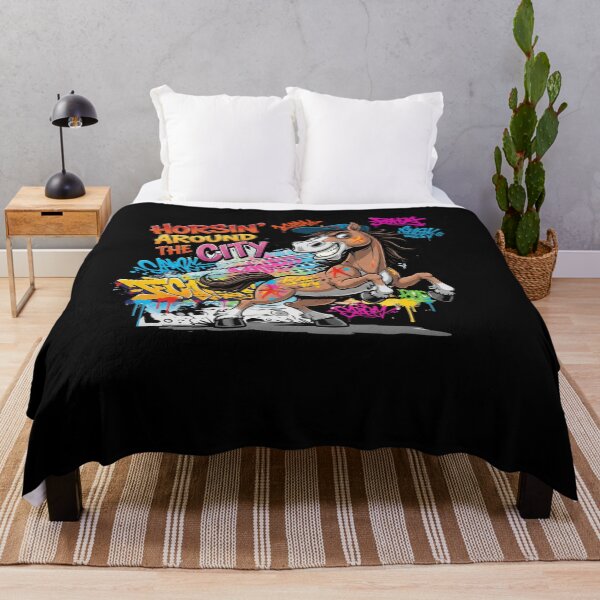Item preview, Graffiti Cartoon Horse with Backwards Cap – Playful Urban Street Art, Bold Colorful Design designed and sold by kubix81.