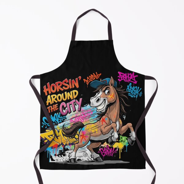 Item preview, Graffiti Cartoon Horse with Backwards Cap – Playful Urban Street Art, Bold Colorful Design designed and sold by kubix81.