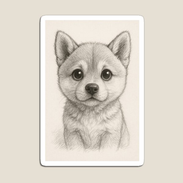 Item preview, Akita Puppy Dog Pencil Style  designed and sold by NoraRoseArts.