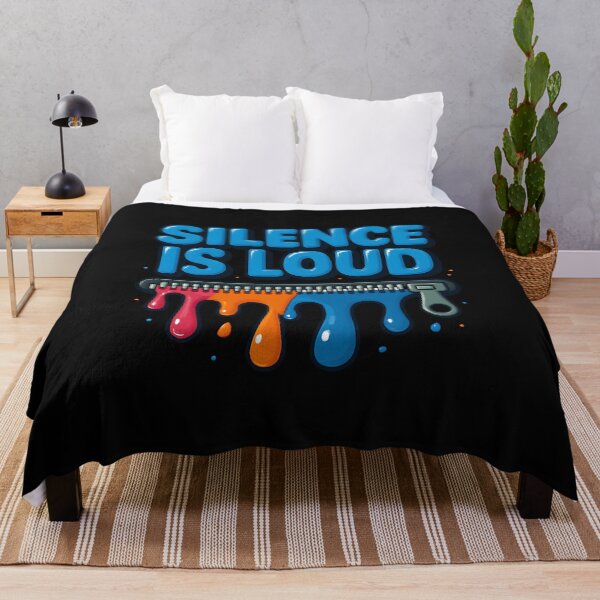 Item preview, Silence Is Loud Dripping Paint Typography Art designed and sold by Furr-n-Purr.