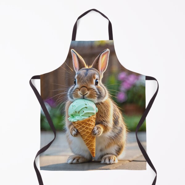 Item preview, Bunny eating ice cream cute designed and sold by Vintage Designs +.