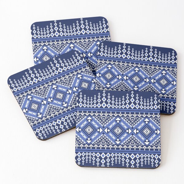 Item preview, Detailed Ethnic Geometric Art in Indigo and White designed and sold by DesignByNui.