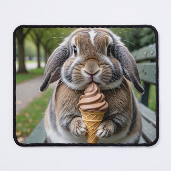 Item preview,  Bunny eating ice cream cute designed and sold by Vintage Designs +.