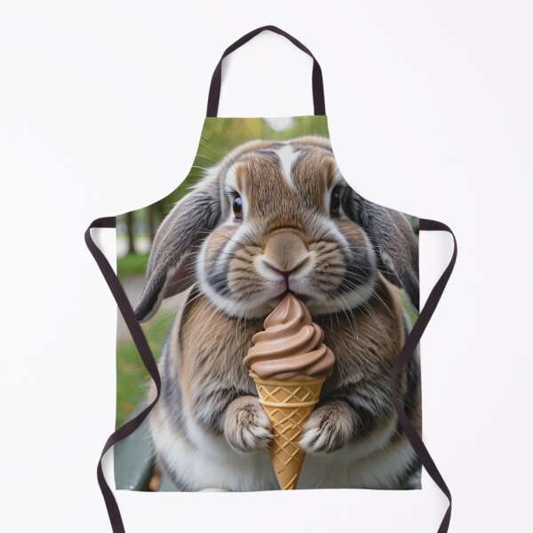 Item preview, Bunny eating ice cream cute designed and sold by Vintage Designs +.