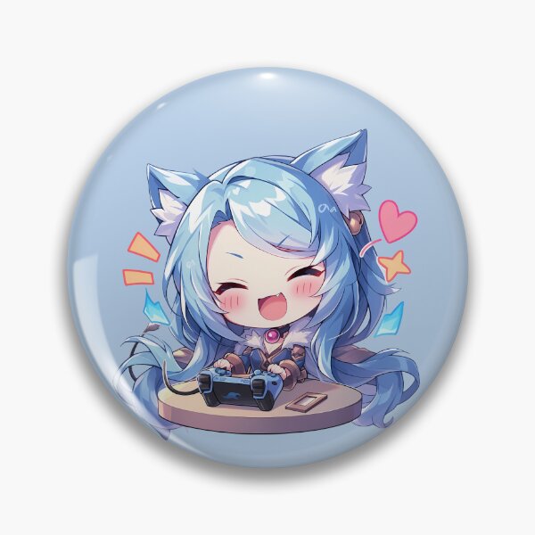 Item preview, Shefi Princess Connect Game Chibi Gamer Blue Hair designed and sold by earlobejerk.