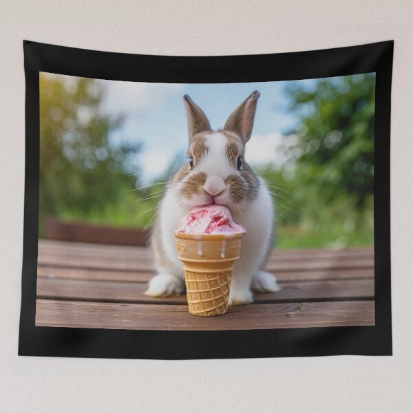 Item preview, Copy of  Bunny eating ice cream cute designed and sold by Vintage Designs +.