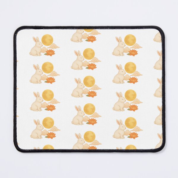 Item preview, Mid autumn festival rabbit with full moon and lotus flower, isolated PNG, AI generated designed and sold by dvoevnore.