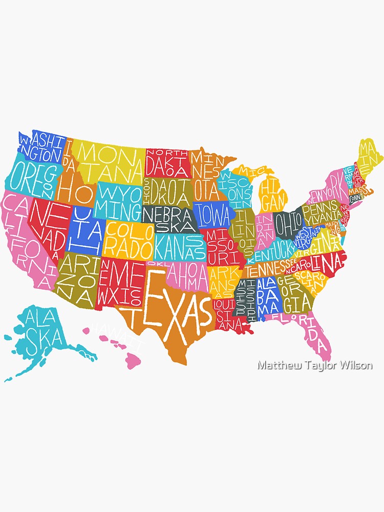quot United States Map quot Sticker for - Bg,f8f8f8 Flat,750x,075,f Pad,750x1000,f8f8f8.u1