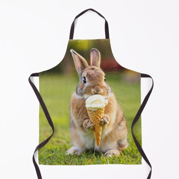 Item preview, Bunny eating ice cream cute designed and sold by Vintage Designs +.