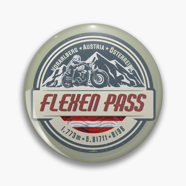 Item preview, Flexen Pass Vorarlberg Austria Motorcycle Sticker TShirt 01 designed and sold by OuterShellUK.