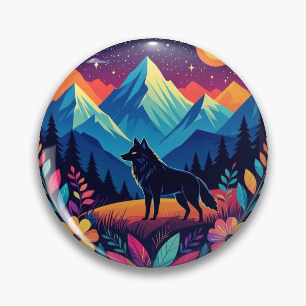 Aperçu de l'œuvre Le loup entre montagnes et fleurs créée et vendue par MOMENTOS Y MAS .