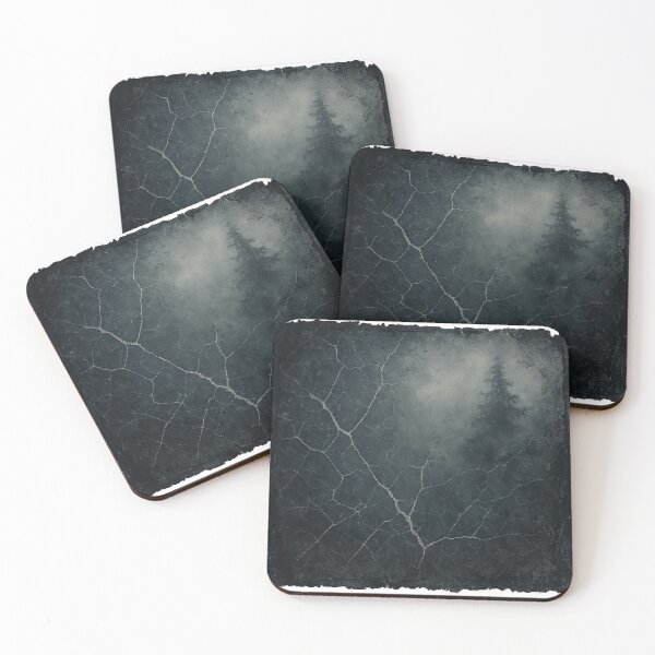 Item preview, Halloween moody cracked dark texture with isolated tree and misty background, AI generated designed and sold by dvoevnore.