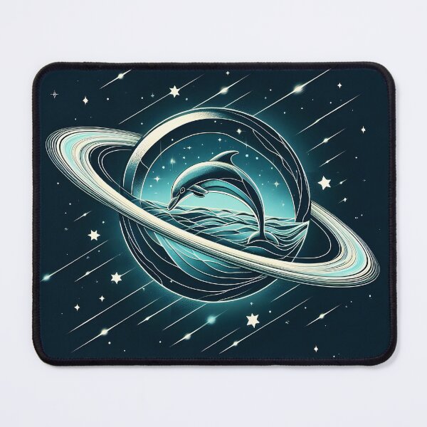 Item preview, Saturn with Ocean and Leaping Dolphin Inside, Ai Generated Art designed and sold by ACC .