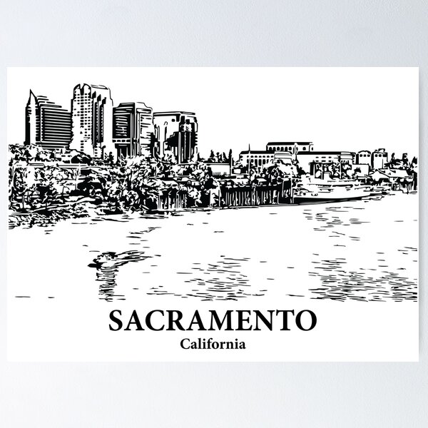 Artikelvorschau, Sacramento - Kalifornien entworfen und verkauft von Lakeric Cityscapes.
