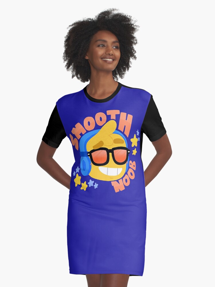 Hand Drawn Smooth Noob Roblox Inspired Character With Headphones Graphic T Shirt Dress By Smoothnoob Redbubble - roblox purple party afro