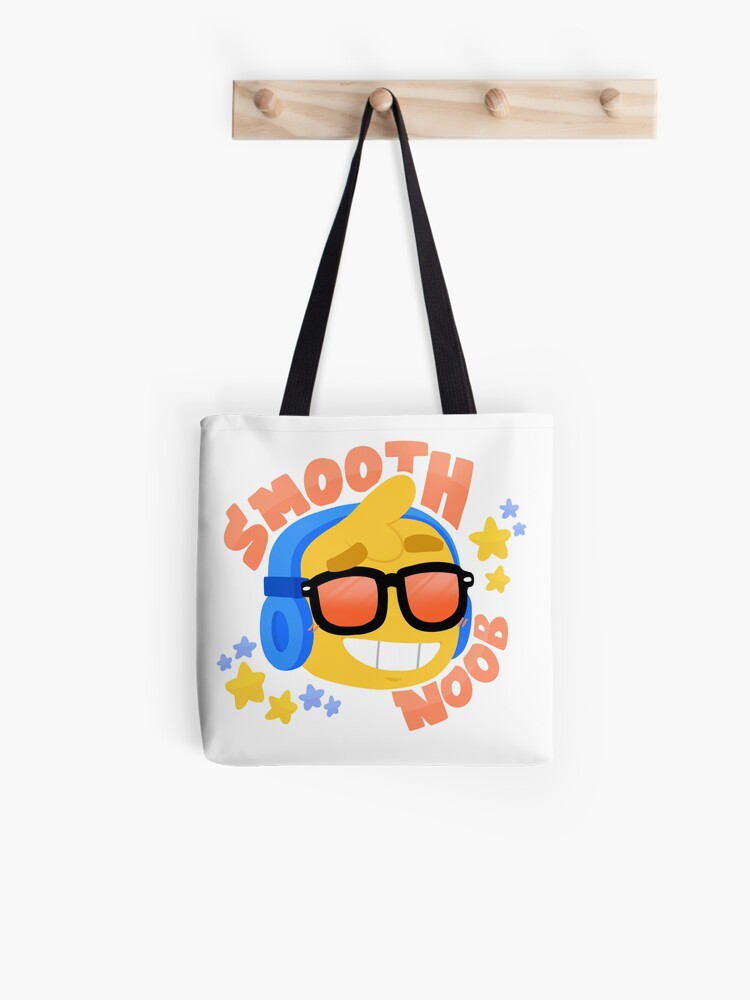 Hand Drawn Smooth Noob Roblox Inspired Character With Headphones Tote Bag - 