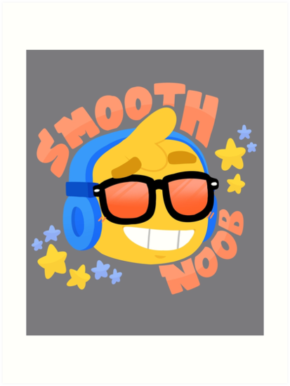 Hand Drawn Smooth Noob Roblox Inspired Character With Headphones - hand drawn smooth noob roblox inspired character with headphones art print by smoothnoob redbubble