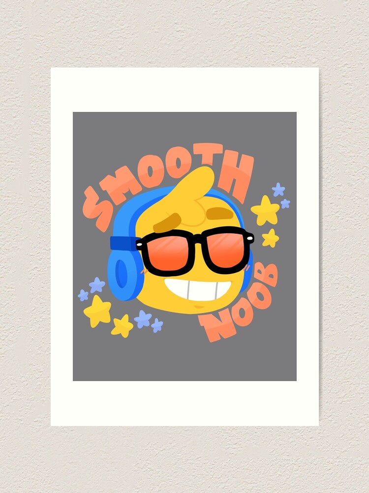 Hand Drawn Smooth Noob Roblox Inspired Character With Headphones Art Print By Smoothnoob Redbubble - roblox characters images noob